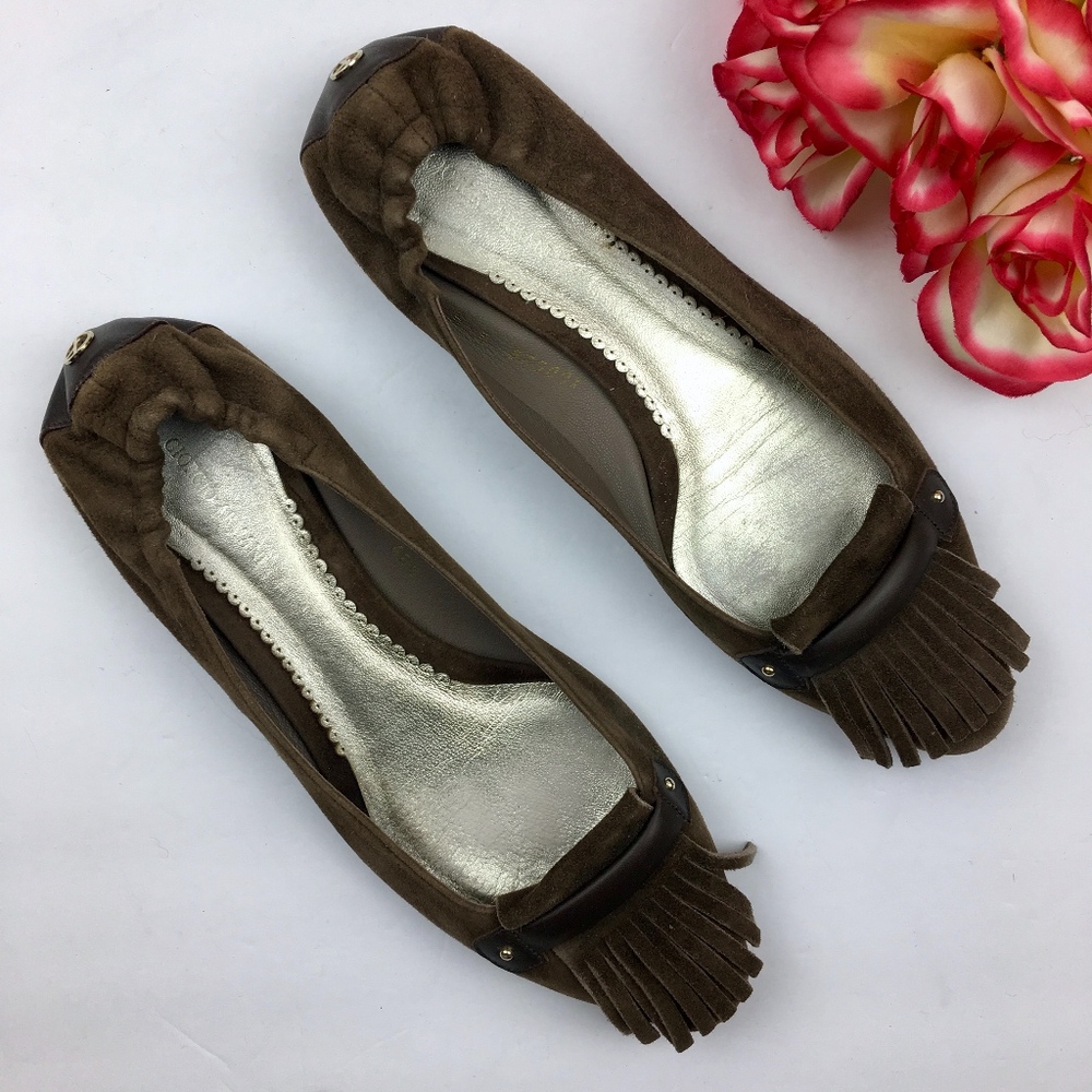 GIORGIO ARMANI Suede Moccasin Ballet Flats 10.5